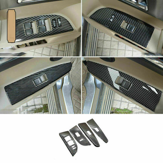 for Toyota Highlander 2008-2013 Carbon Window Lock Lift Switch Button Panel Trim