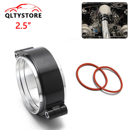 2.5 63mm Aluminum Quick Release V-Band Clamp for Intake Intercooler Pipe Black