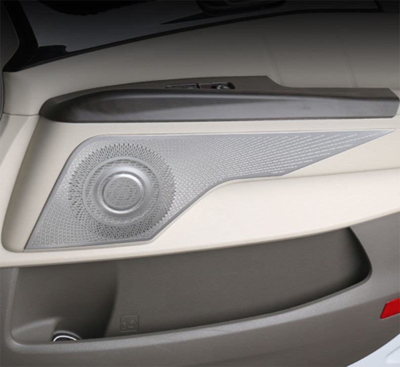 for Kia Carnival 22-23 Silver Steel Inner Door Speaker Horn Frame Cover Trim 4x