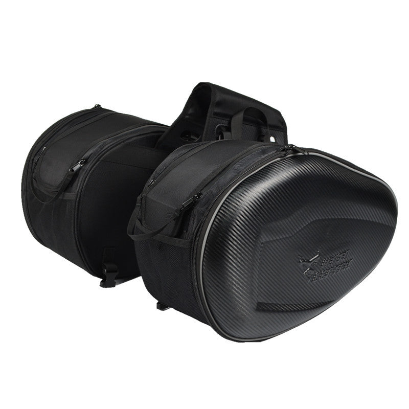 Motorcycle 2Pcs Black 18-29L Saddle Bag Luggage Storage Saddle Side Travel Box