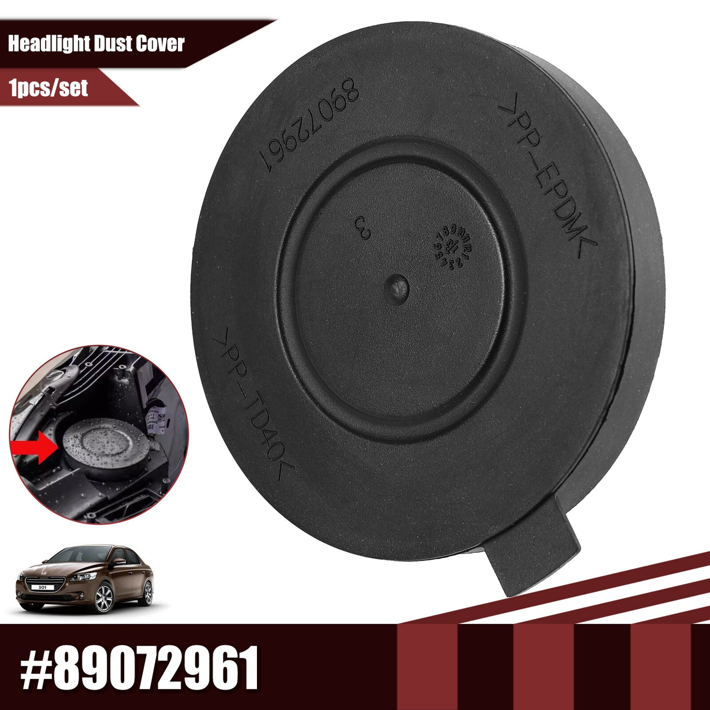 Headlight Dust Cover 89072961 Headlamp Dust Cap for Peugeot 508 3008 4008 5008
