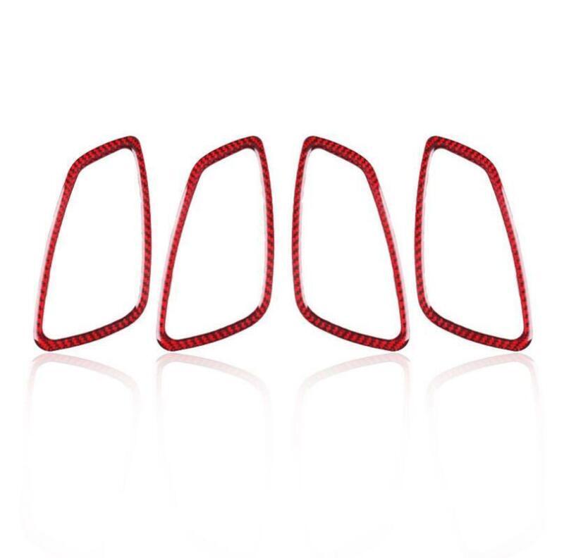 Red Carbon Fiber Interior Door Handle Cover Trim 4PCS for BMW 3-Series 2005-2012