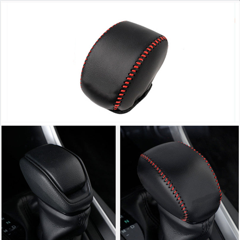 PU Leather Hand-stitched Gear Shift Knob Cover Trim for Toyota Venza 2021-2023
