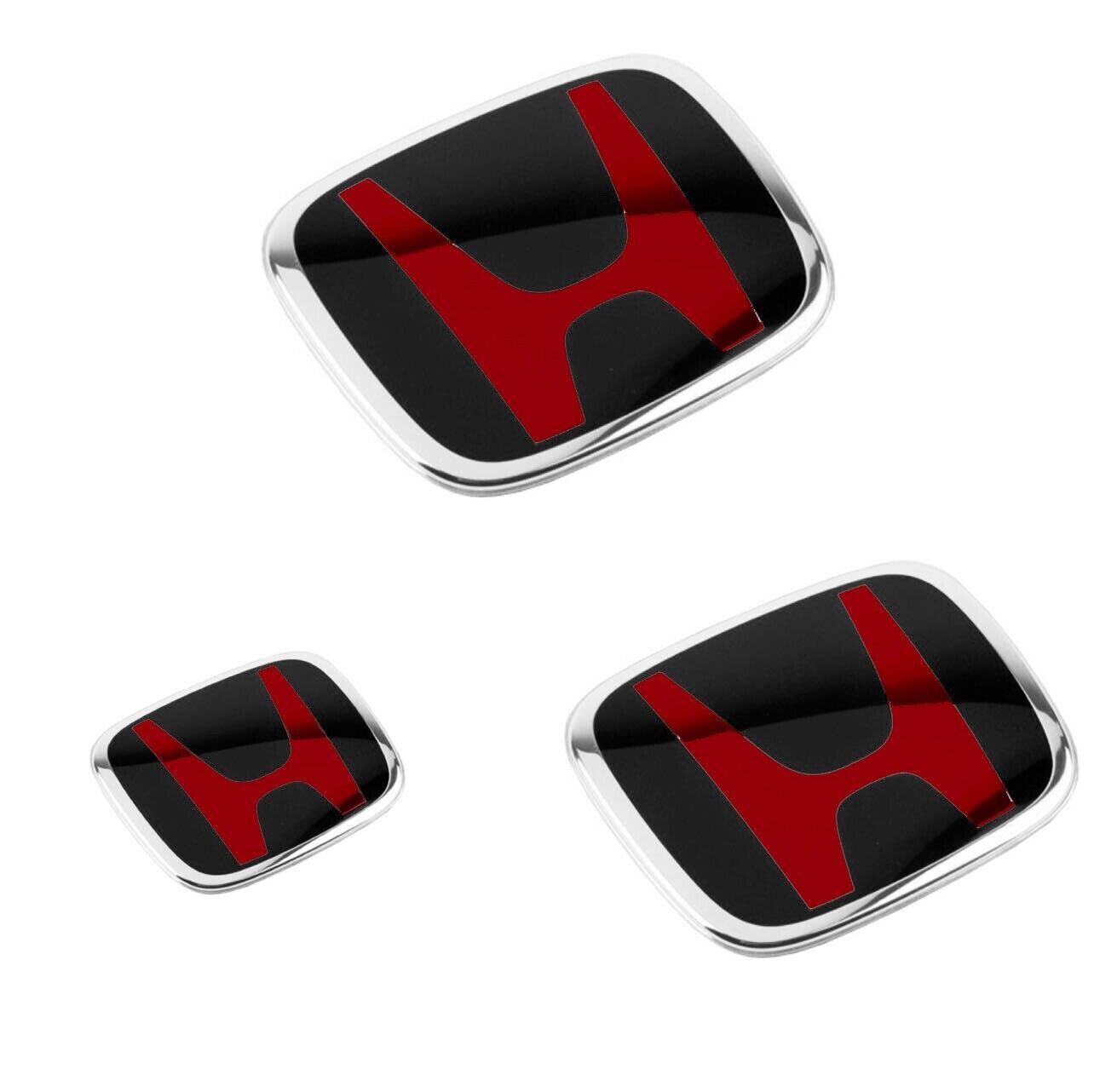 3-piece set, style, red and black, front and rear red badges, for sedans, 2018-2021.