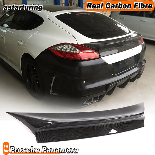 REAL CARBON Rear Lip Trunk Boot Spoiler Wing Fit For Prosche for Panamera 2010-2013