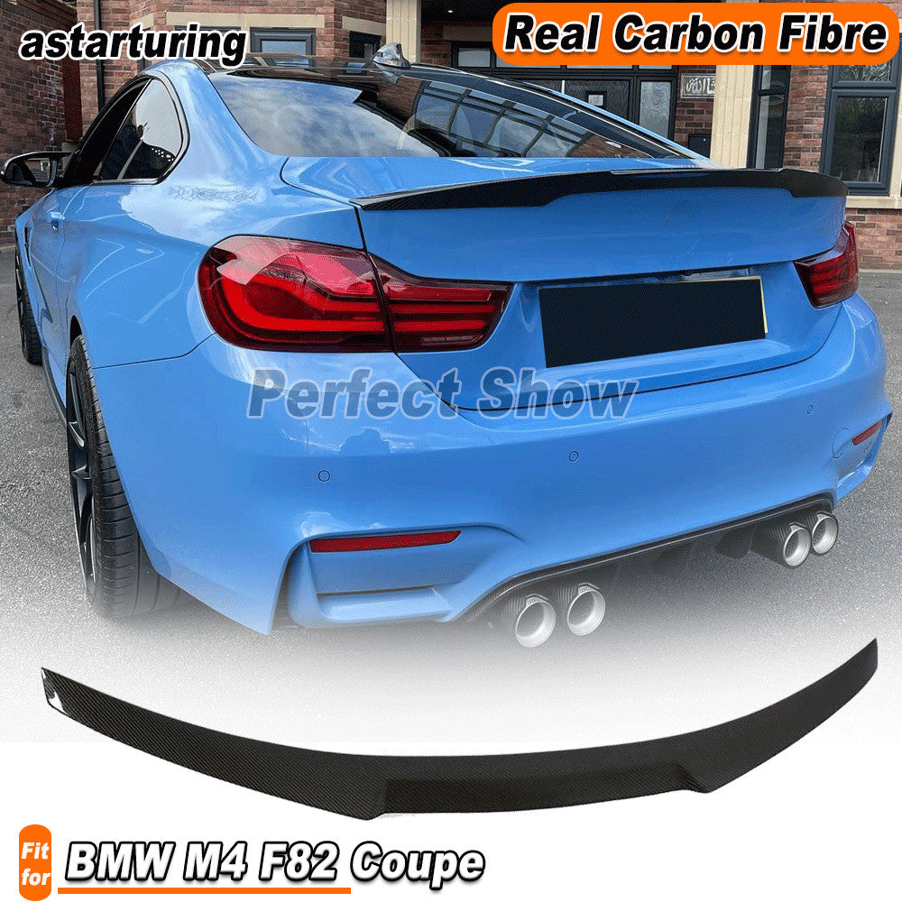 Fit for BMW M4 F82 Coupe 2014-2019 REAL Carbon Rear Trunk Boot Lip Wing Spoiler