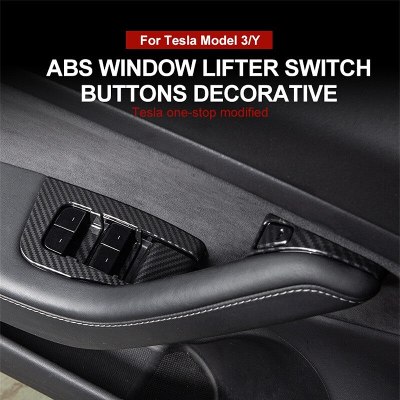 for Tesla Model 3 Y 2021-22 Car Window Lifter Switch Button Decor Cover Stickers