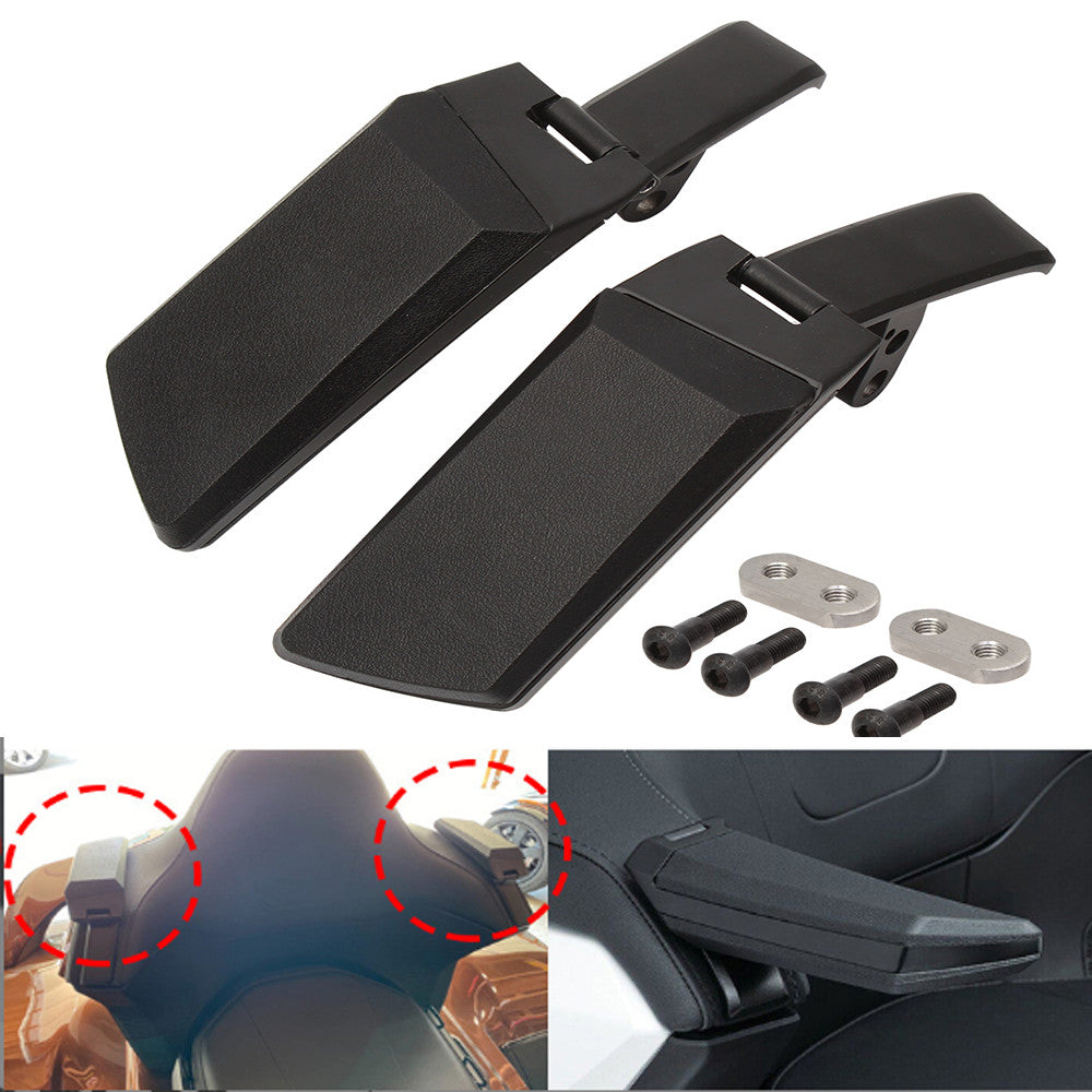 Black Rear Adjustable Passenger Armrests for Honda 2018-22 GoldWing GL1800 1800