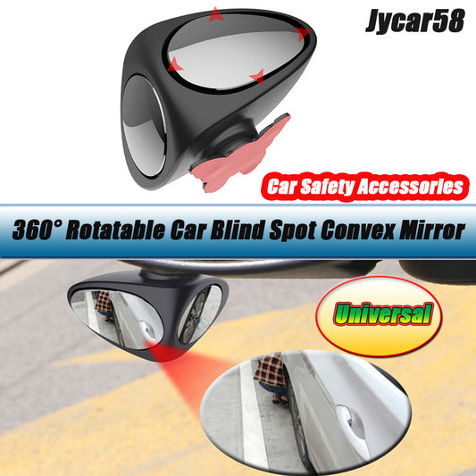 Car Blind Spot Convex Mirror 360¡ã Adjustable Rear View Parking Mirror HD 2-Side