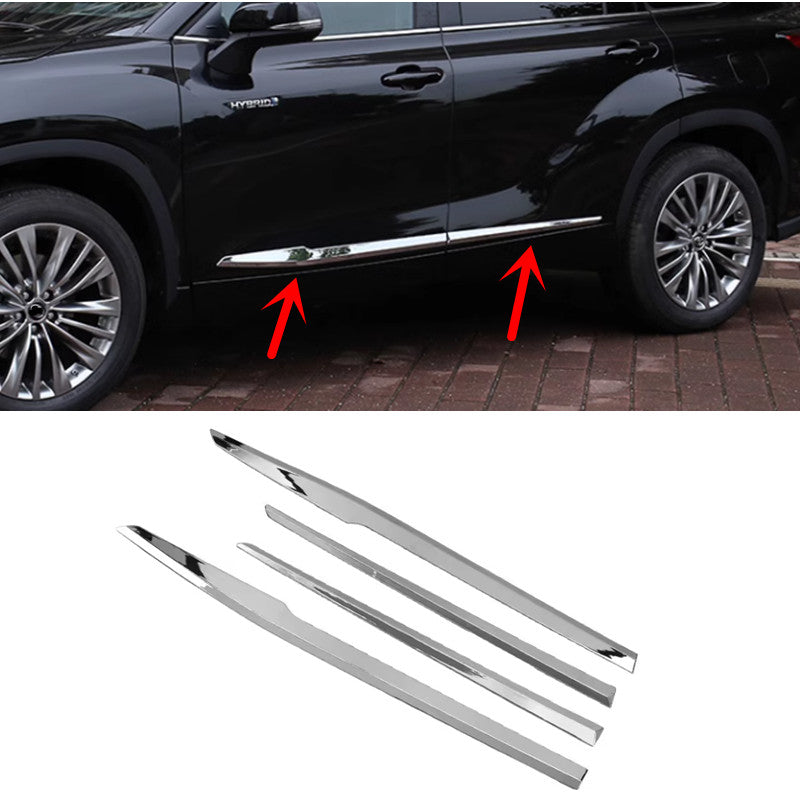for Toyota Highlander 2020-2024 ABS outside door body side molding chrome trim