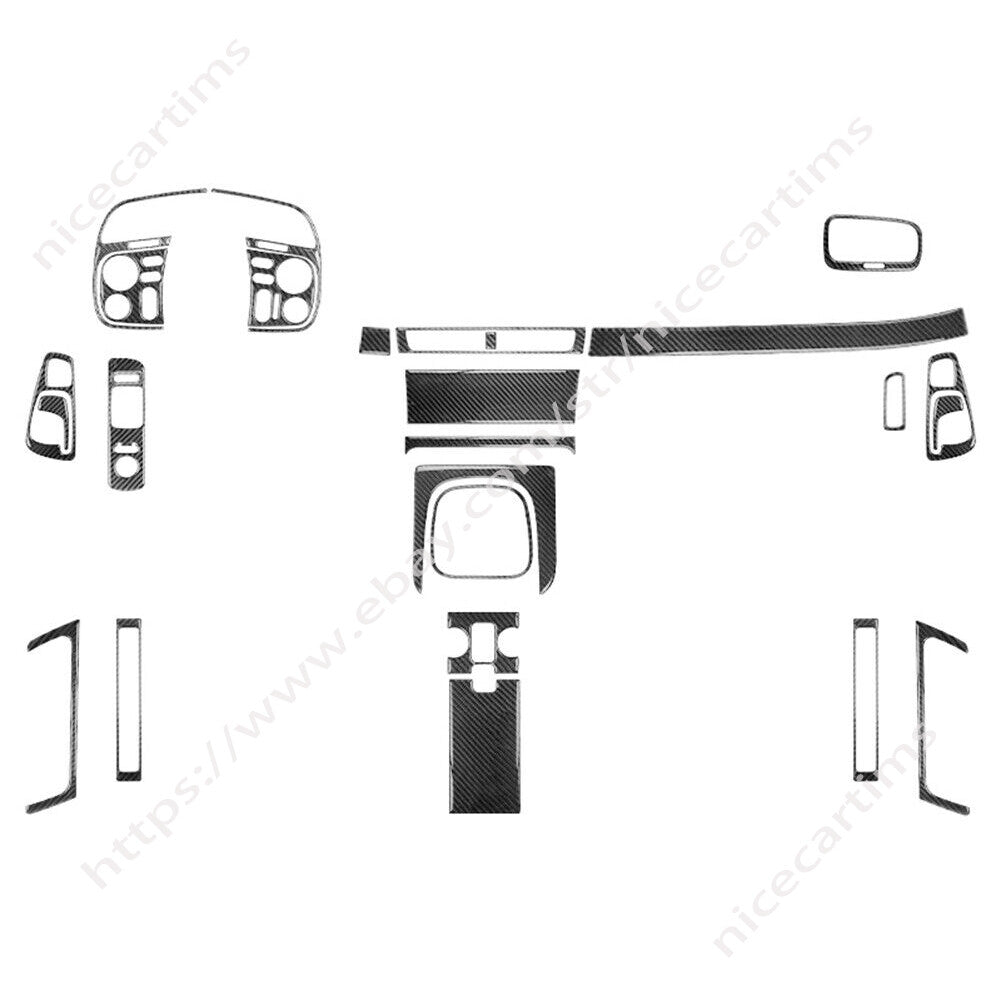 24Pcs Carbon Fiber Gear Shift Interior Full Set Trim Kit for Honda S2000 2004-09