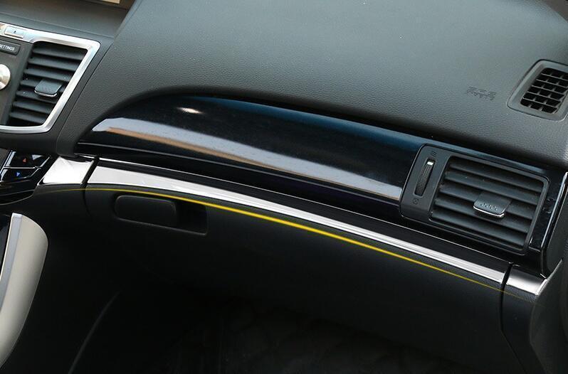 for Honda Accord 2013-2017 Chrome Steel Center Console Dashboard Strip Trim 4Pc