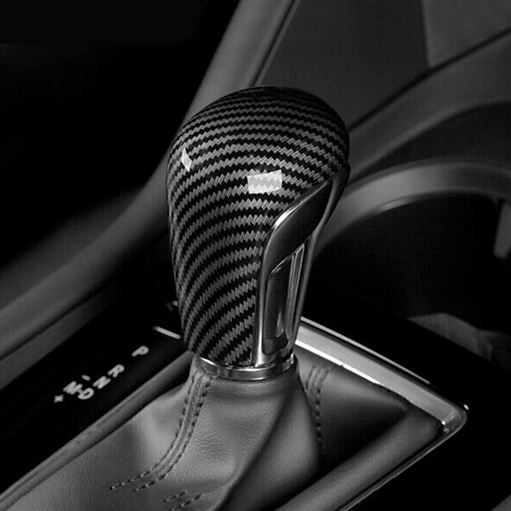 Carbon fiber console gear shift knob cover trim for Mazda 3 Axela 2020-2021