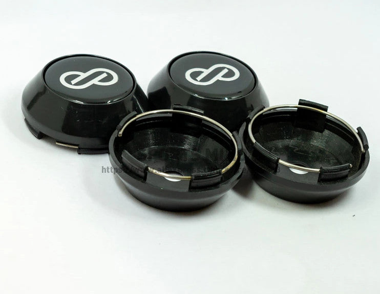 4-piece set of 65mm Enkei wheel caps, rim caps, wheel center caps, badge logos, black