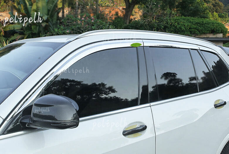 for BMW X5 G05 2019-2023 Silver Window Visor Shades Sun Rain Guard Deflector 6x