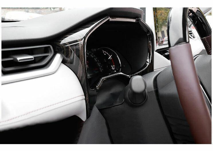 Black Wood Grain Dashboard Panel Frame Cover Trim 1PCS for Toyota RAV4 2019-2023