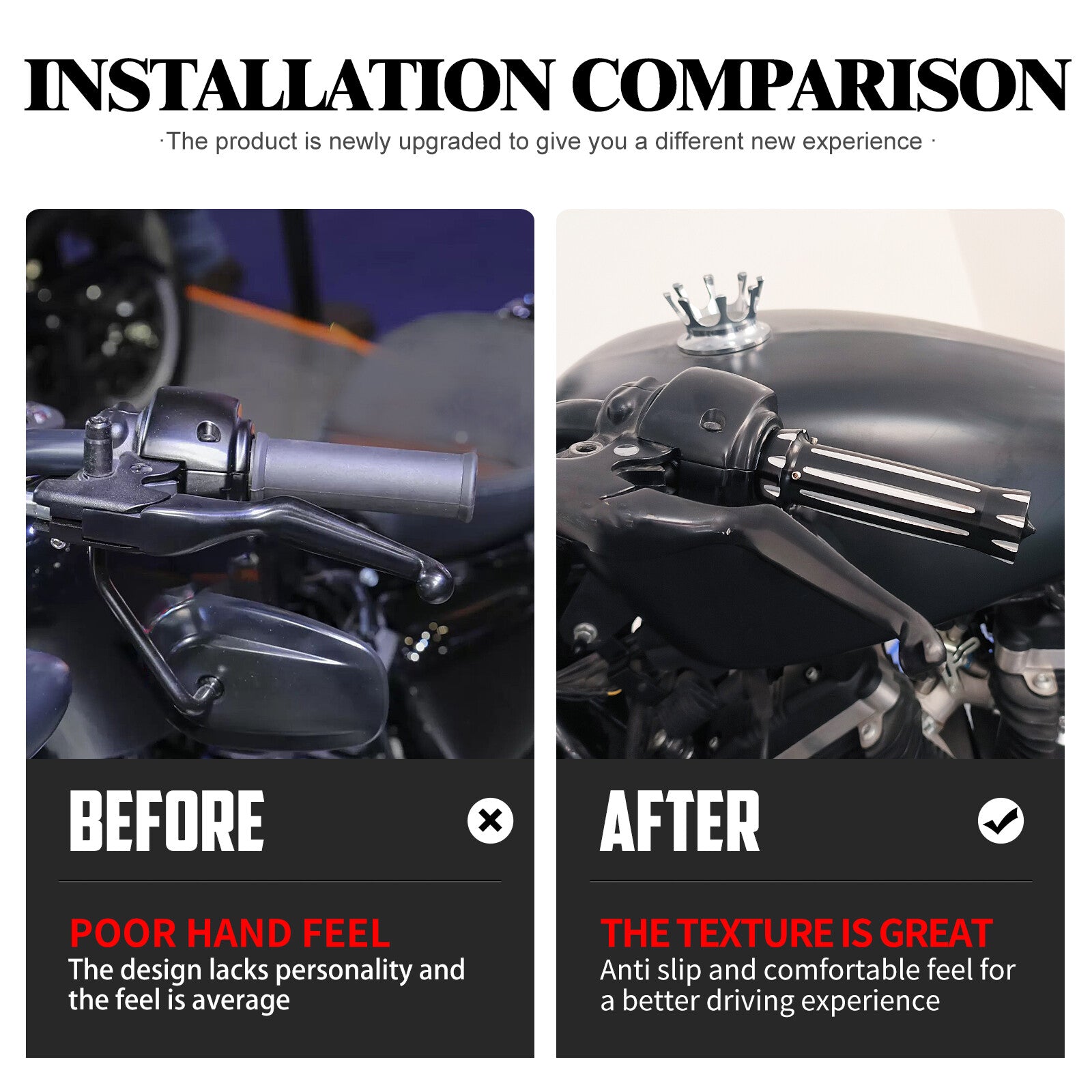 Black CNC 1 25mm Handlebar Hand Grips for Harley Touring Dyna Softail Sportster