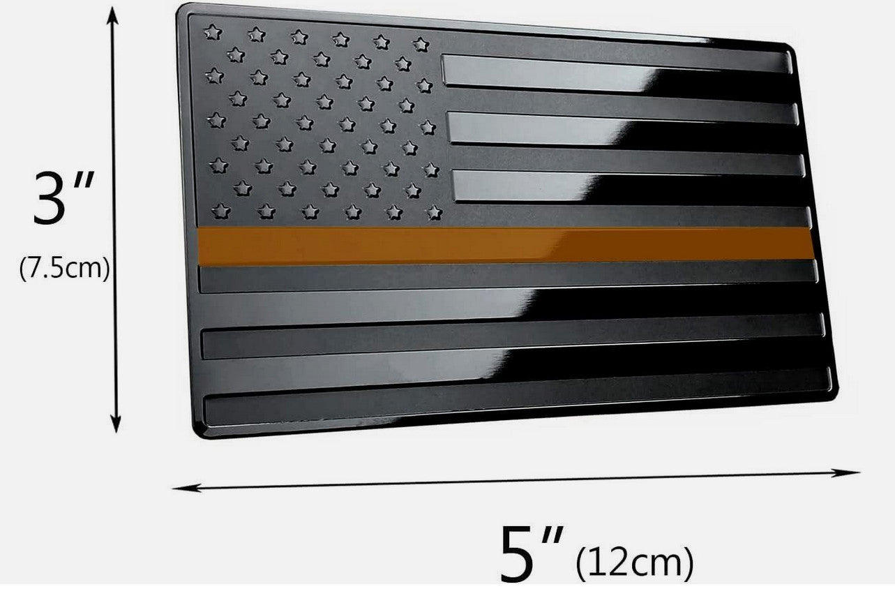 2-piece rear Trun badges for Cadillac side fenders, black and orange.