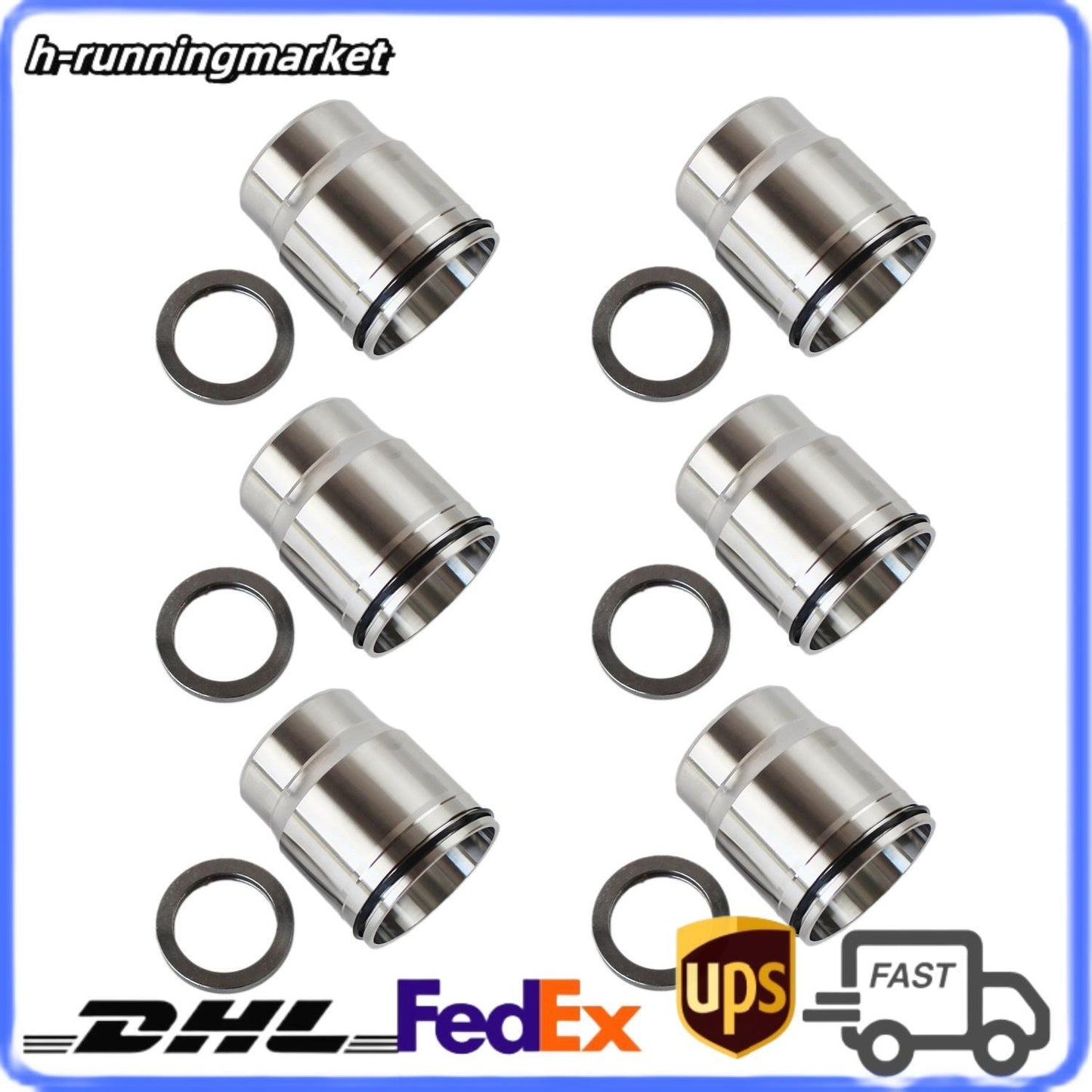 6pcs 3686961 Injector Sleeve Kit Cup Tube W/ Seal For ISX single Cam