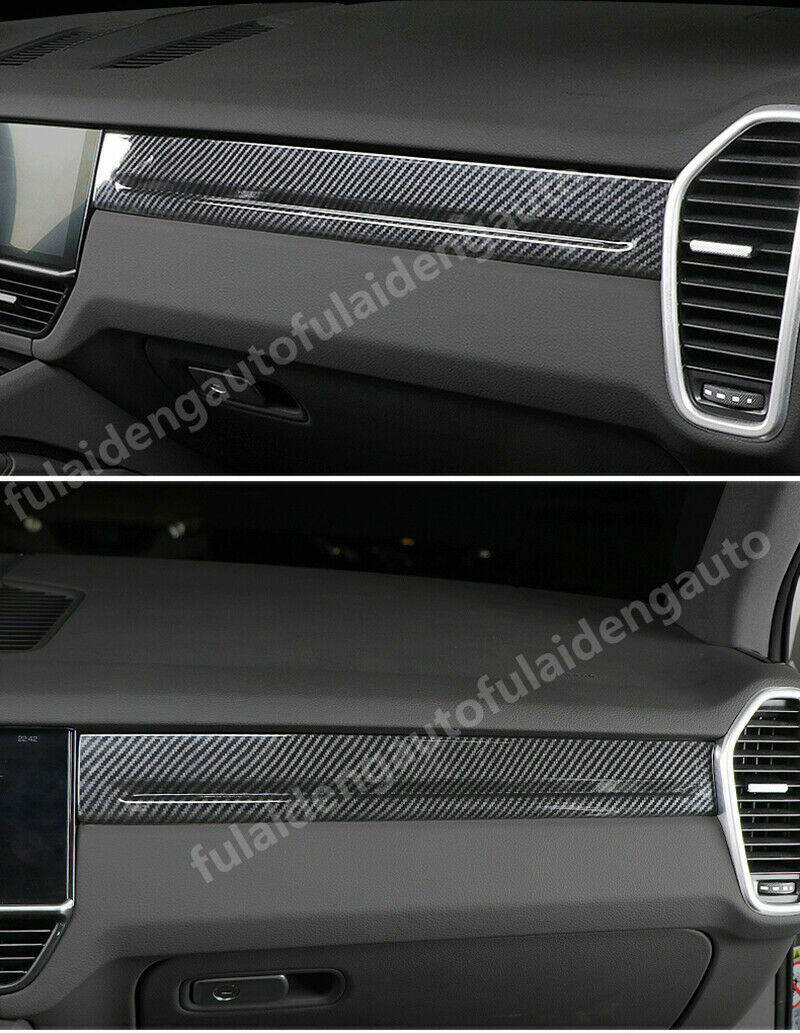 for Porsche for Cayenne 2019-2023 Carbon Fiber LHD Dashboard Panel Decoration Covers