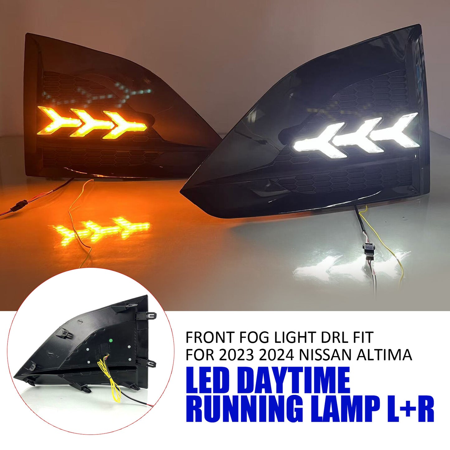 Front fog lights (DRL) for 2023-2024 for Nissan Altima LED daytime running lights (L+R-)