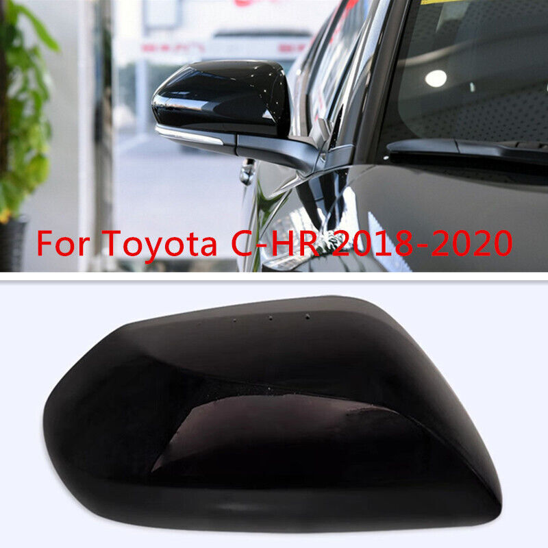 Black Right Side Rearview Door Mirror Shell Cover Cap for Toyota C-HR 2018-2020