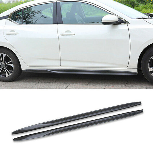 2Pc Carbon ABS Side Skirt Bodykit Spoiler Lip for Nissan Sentra Sylphy 2020-2023