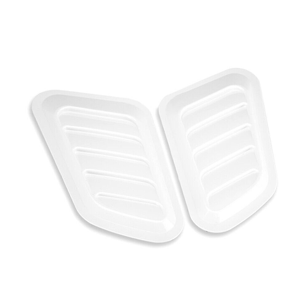 2x Universal White Car Decorative Air Flow Intake Hood Scoop Vent Bonnet Cover