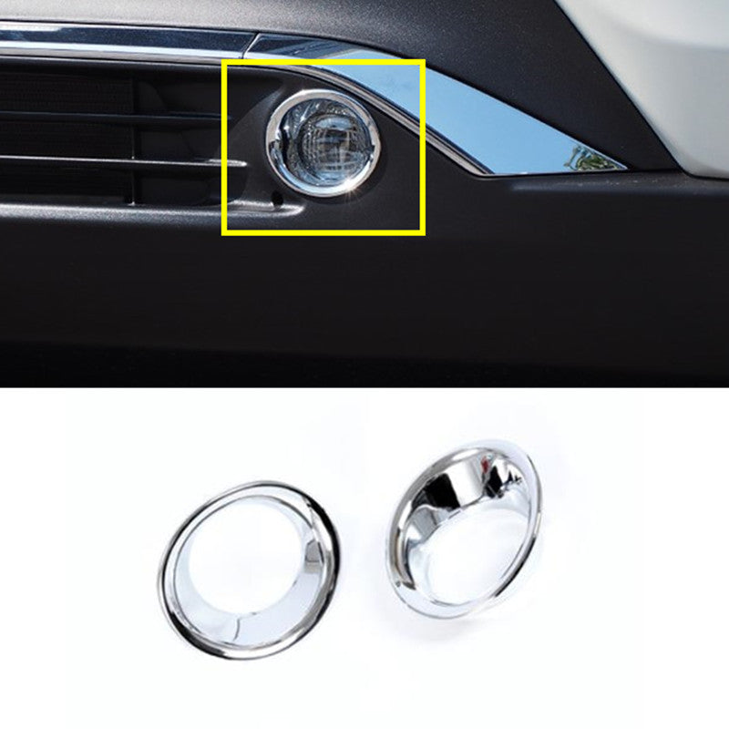 Chrome 2pc Front Fog Light Lamp Ring Cover Trims ABS For 2020-2023 for Toyota Venza