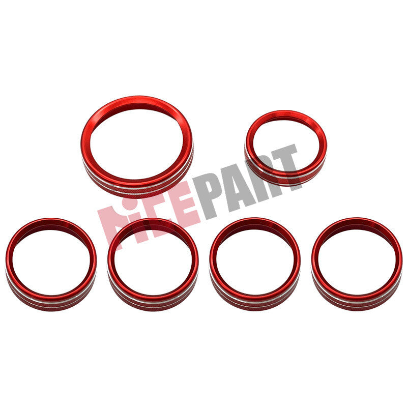 6a Air Conditioning Audio Switch Knob Decorative Cover Red for Ford F150 15-20 Accessories