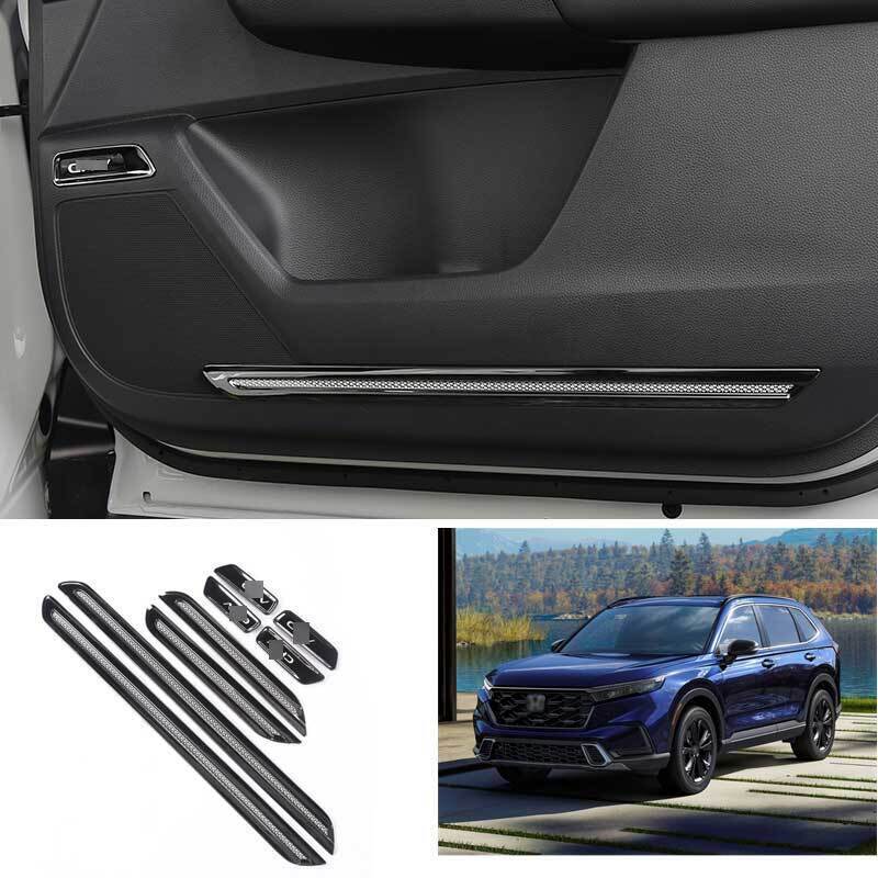 for Honda CR-V 2023-2024 Black Steel Inner Door Panel Strip Molding Cover Trim