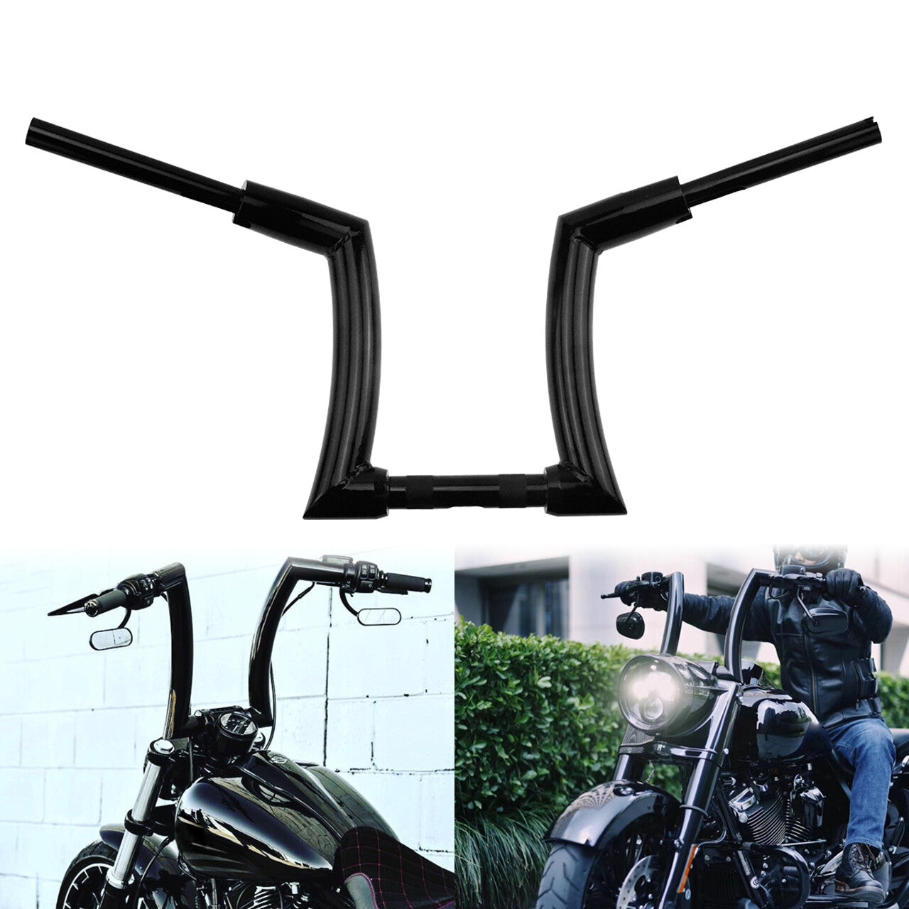 Black 12 Ape Hanger Handlebar 1.25 Rise for Harley Street Electra Glide 00-13
