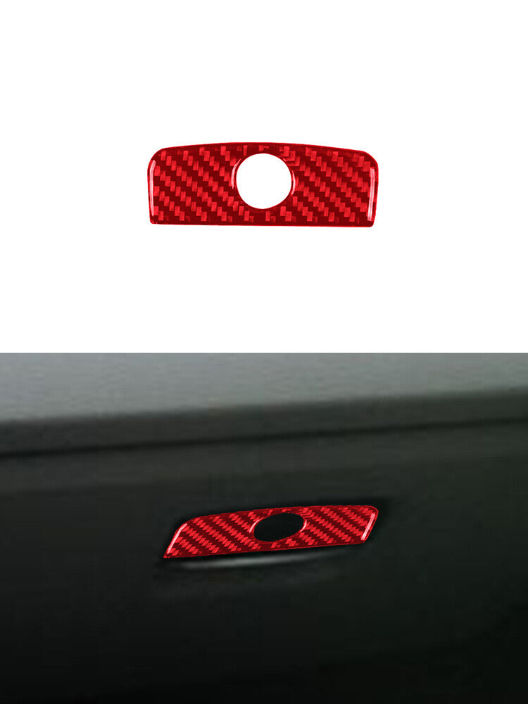 Red carbon fiber passenger storage trim for BMW 1 Series convertible E82/E88