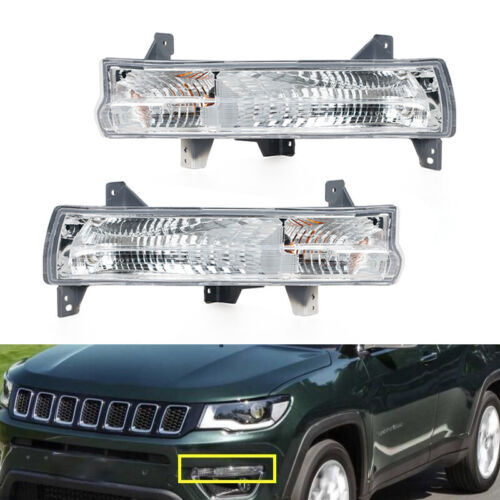 Pair Front bumper Fog lamps Parking Lights For 2017-2021 for Jeep Compass