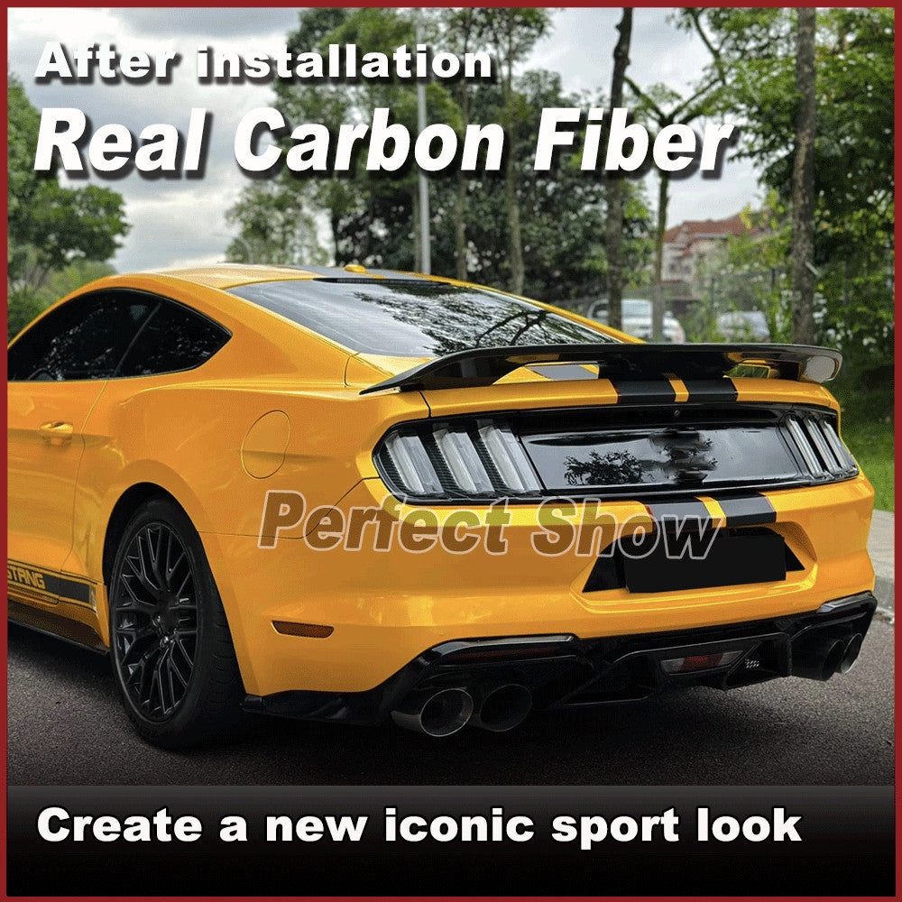 Fit for Ford for Mustang 2015-2020 REAL Carbon Rear Trunk Spoile Boot Wing Lip