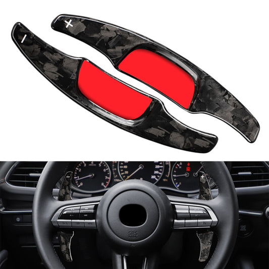 Forged Carbon Fiber Steering Wheel Paddle Shifter Extension for Mazda 3 2020-21