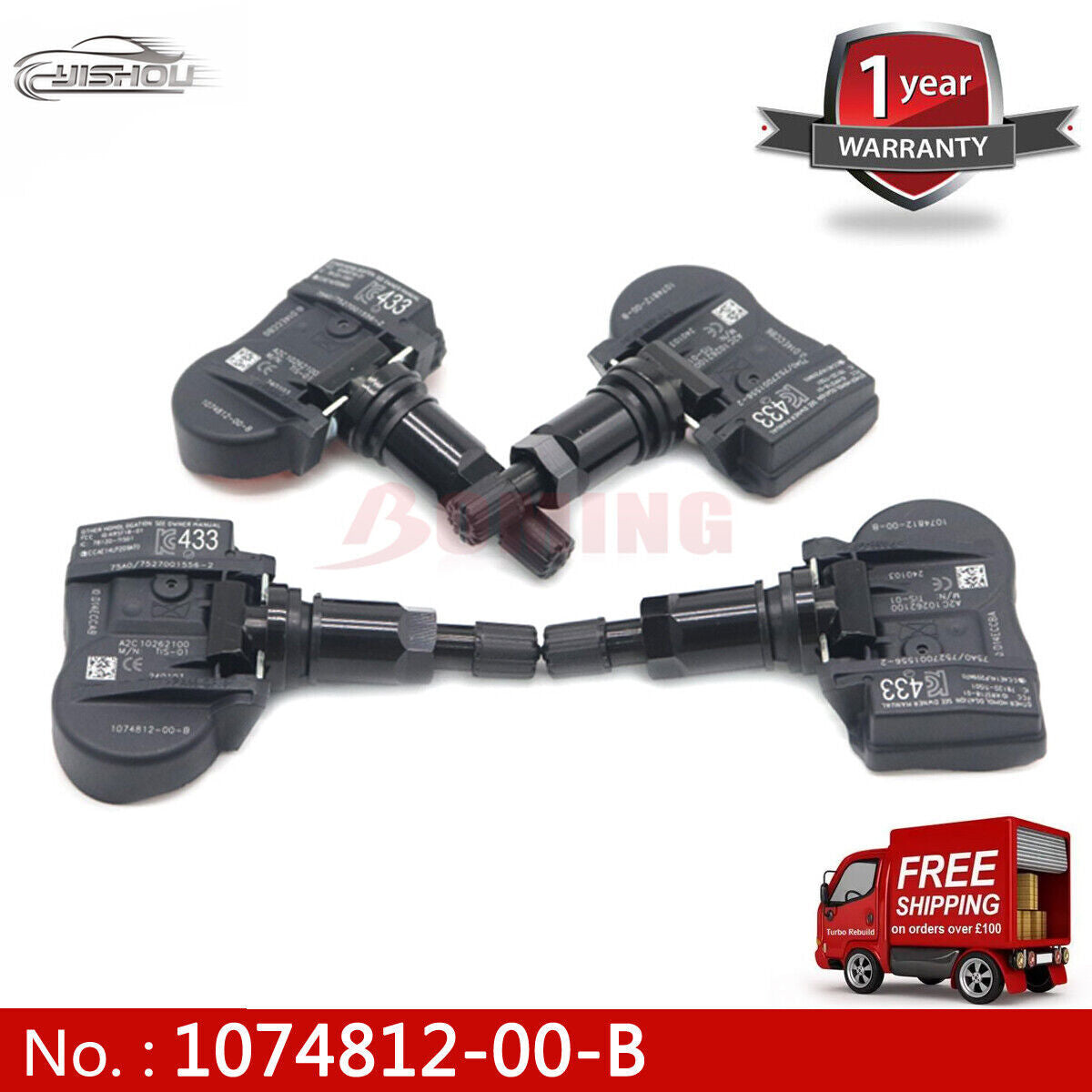 4 new TPMS (Tire Pressure Sensor) Units 103460200A for Tesla Model 3 SX, 433MHz.