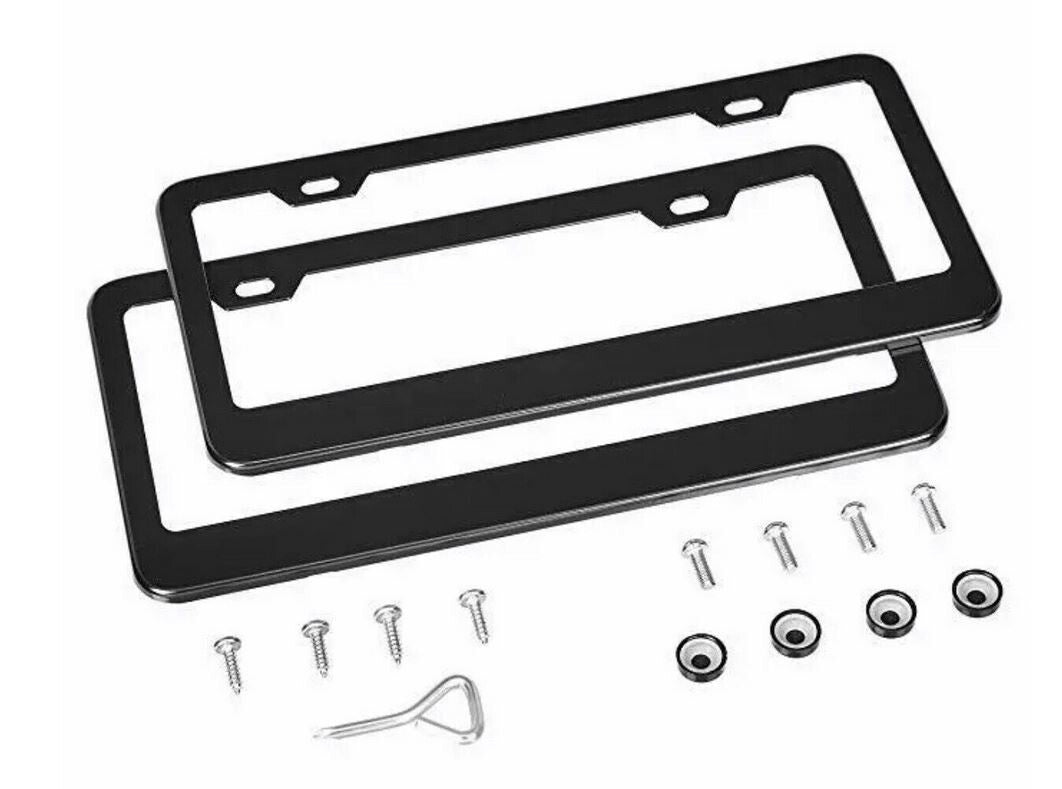 Car license plate cover, frame cover, trunk black standard metal, suitable for Toyota 2x