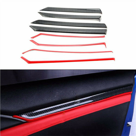 ABS Carbon Fiber Interior Door Trim Decals Cover for Honda for Civic 10th 2016 2017