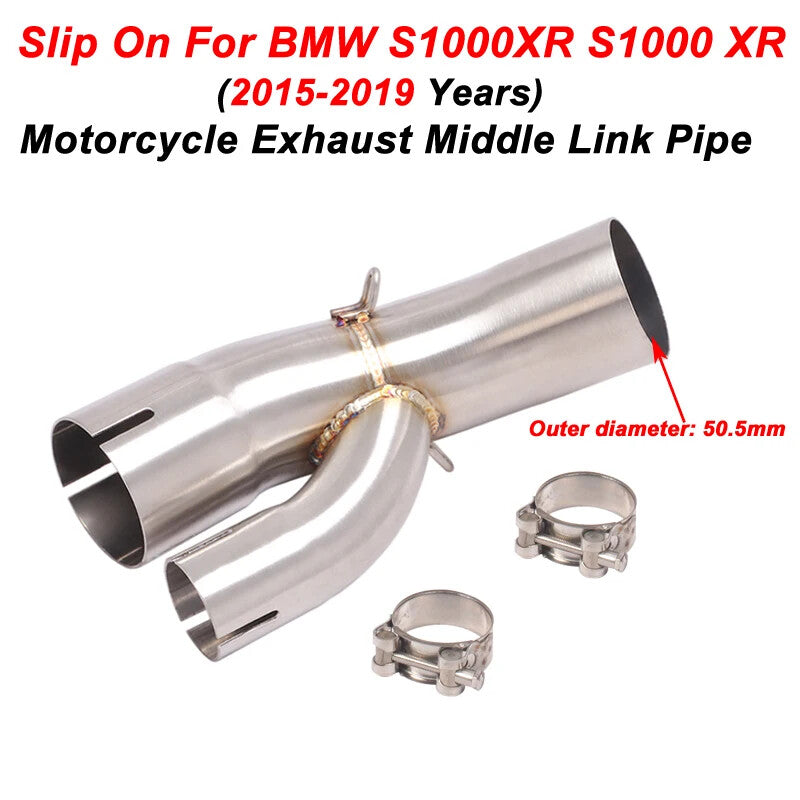 Fit for BMW S1000XR 2015-2019 Slip-On Exhaust System 51mm Mid-Pipe  Muffler Kit