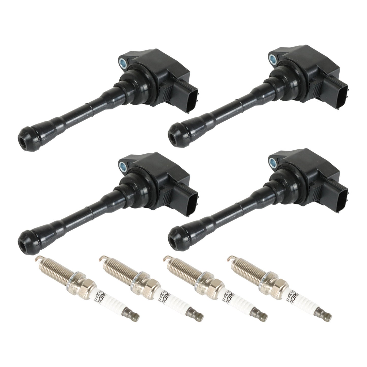 4pcs Ignition Coils+ 4pcs Iridium Spark Plug for 2011-2017 Juke L4 UF659+91215