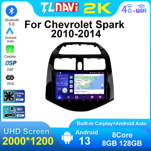 Car Radio for Chevrolet Spark Beat 2010-2014 Stereo GPS Multimedia Player Screen