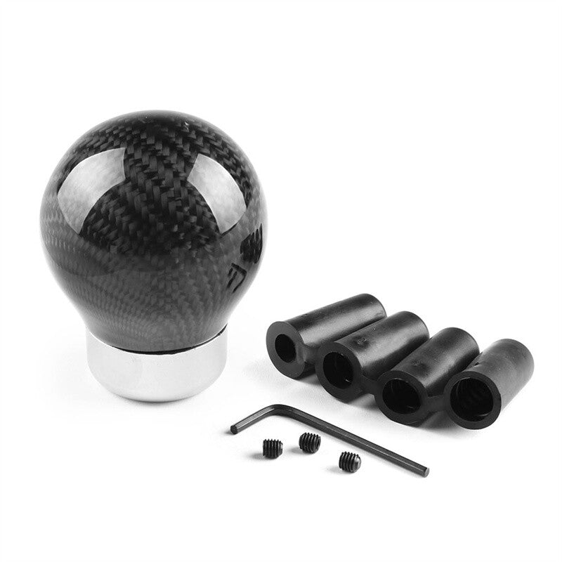 Carbon FiberAluminum Shift Knob Round Ball Racing Car Gear Shifter Head Manual