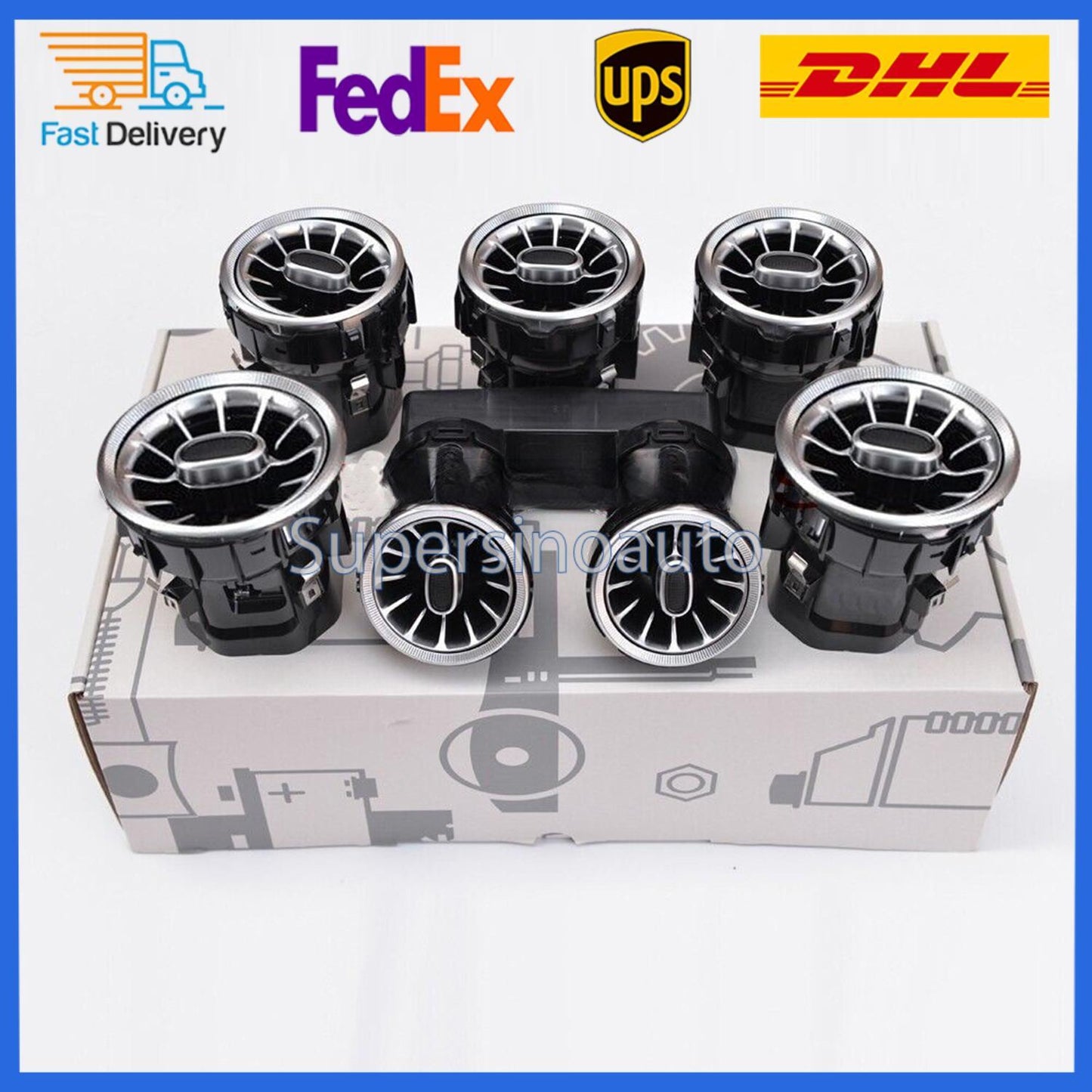 Set 64 Colors Air Vent LED Ambient Light For Class W205 GLC X253 for Mercedes-Benz C