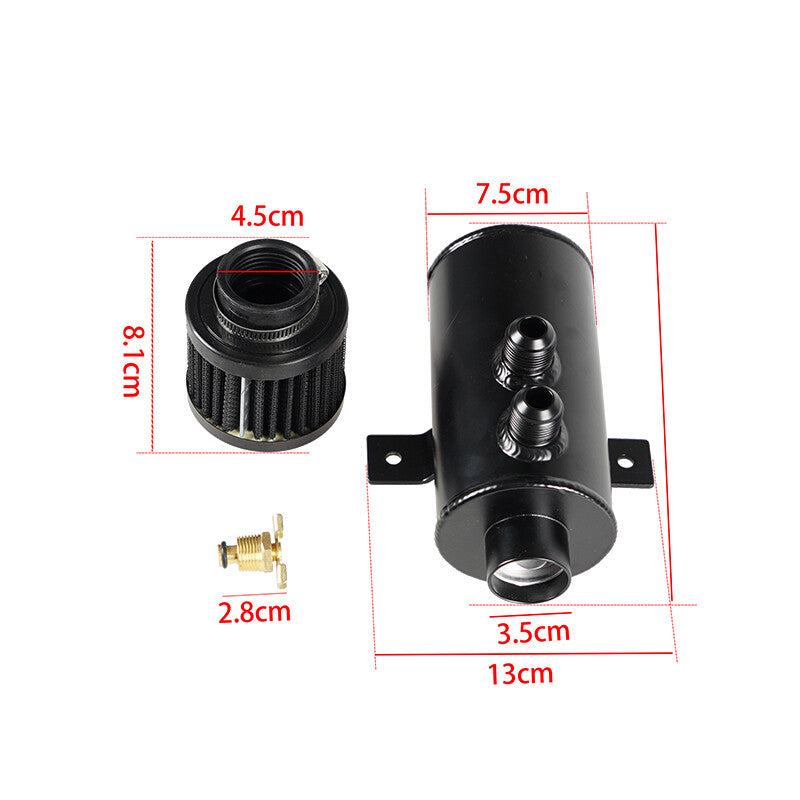 10AN Oil Catch Can Reservoir Tank Breather Filter Baffled Kit Aluminum 10AN