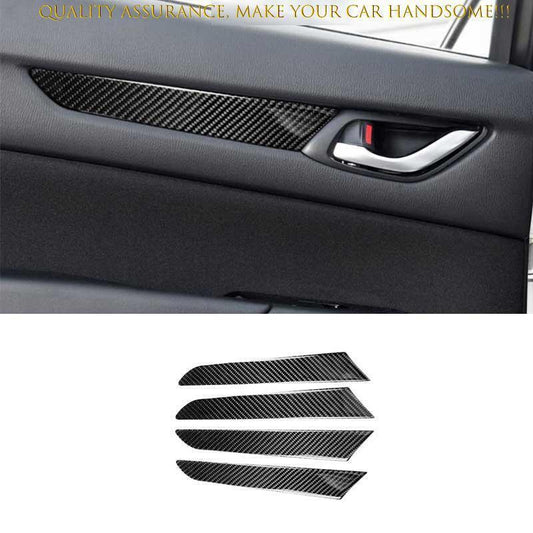 4P for Mazda CX-5 17-24 Real Soft Carbon Fiber Inner Door Panel Strip Cover Trim