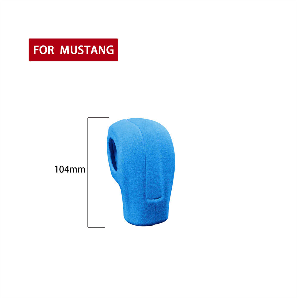 for Ford for Mustang 2009-2013 Interior Gear Shift Knob Cover Accessories Suede Blue