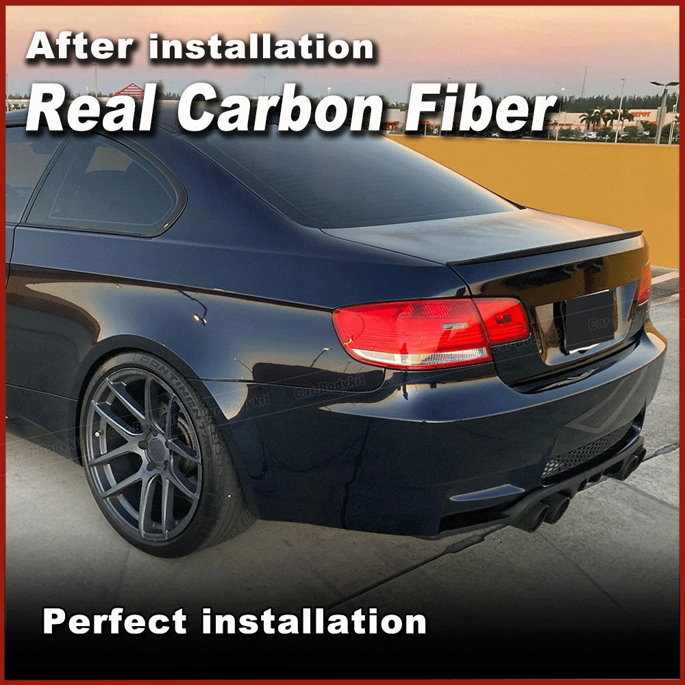 for BMW 3Series M3 E92 335i Coupe 07-13 REAL Carbon Rear Trunk Spoiler Wing Lip