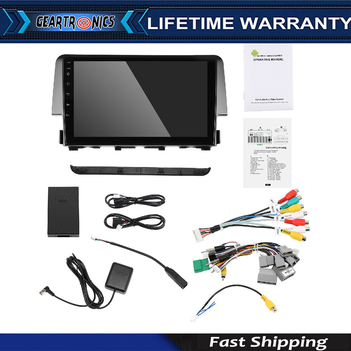 Apple Carplay For 2016-2020 for Honda for Civic Car Stereo Android 12.0 Radio GPS WIFI K