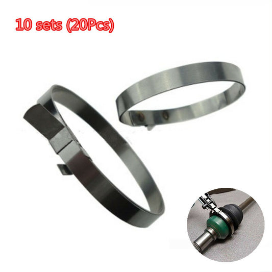 10Set Car Stainless Steel Drive Shaft CV Boot Clamps Adjustable Joint Boot Clip